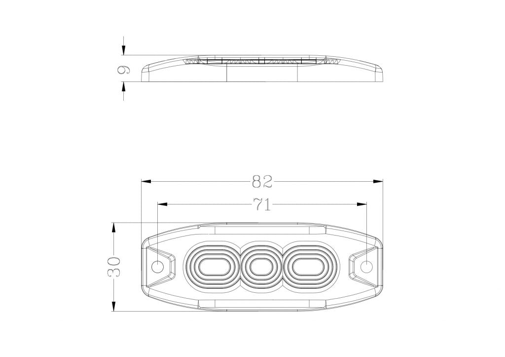 3 LED Warning/Marker Light Amber