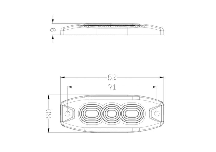 3 LED Warning/Marker Light Amber