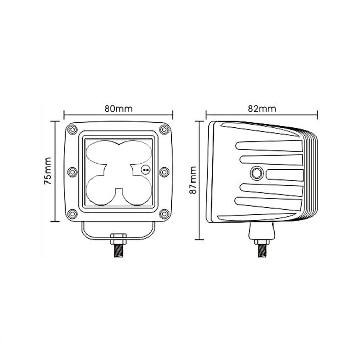 (Open Box) 3" Cube Light Kit, SAE/DOT Compliant, Fog Pattern, 25W