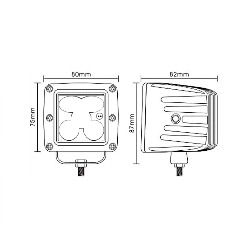 (Open Box) 3" Cube Light Kit, Yellow Fog Pattern, SAE/DOT Compliant