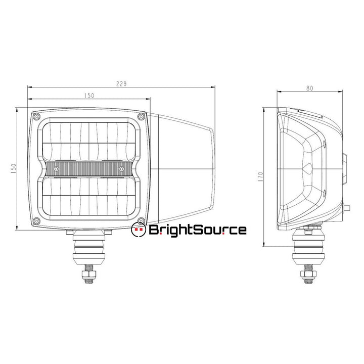 Heated Snow Plow Light, SAE Approved / DOT Compliant