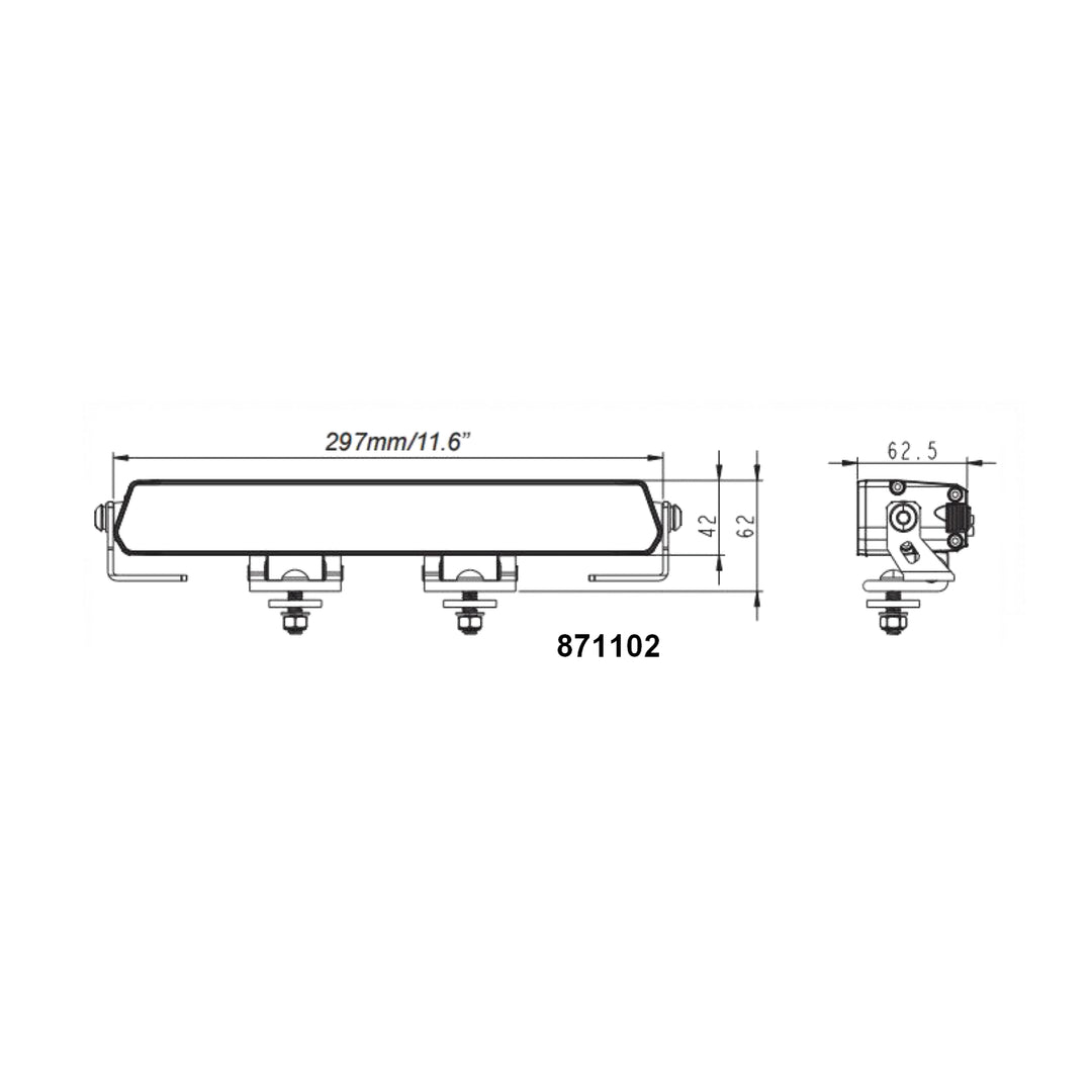 10" Titanium T2 Single Row Light Bar