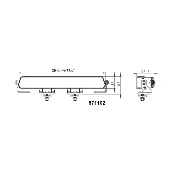 10" Titanium T2 Single Row Light Bar