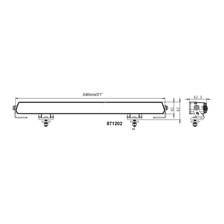20" Titanium T2 Single Row Light Bar