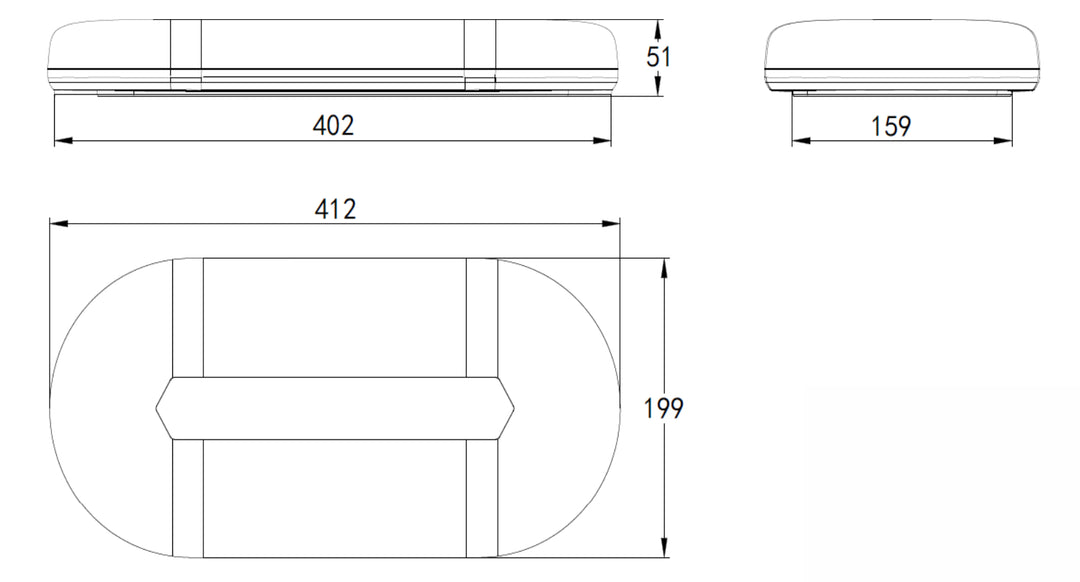 Diamond Series Mid Size Light Bar, SAE Class 1, Amber Flash (Clear or Amber Lens)