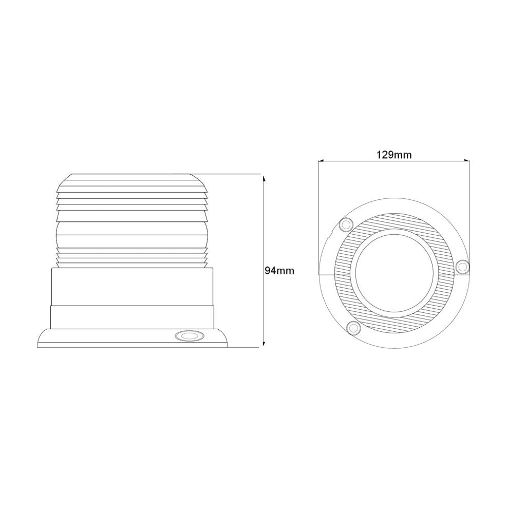 4 Beacon Pattern Mid-Size Warning Beacon, Revolving/Quad Flash Patterns – Brightsource