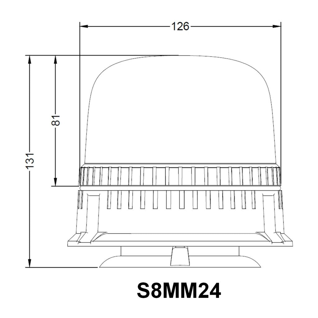 Diamond Series Mid-Size Warning Beacon - 8 Flash Patterns, SAE Class 1