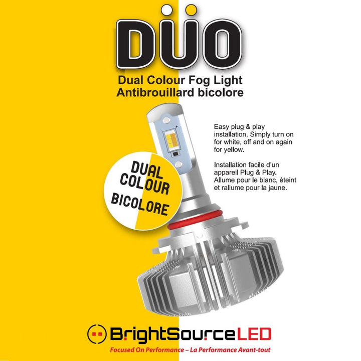 Duo Dual Color LED Fog Light Bulbs - H9, Twin Pack