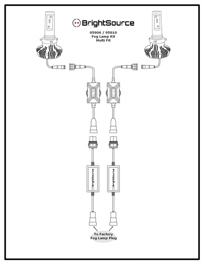 * #95906 9006 - Fog Beam LED Kit (Vertical) with Aluminum Heatsink